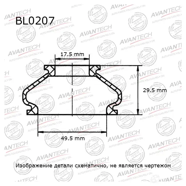 Пыльники деталей подвески (кратность 10 шт.) AVANTECH SEC5 8O BL0207 1439706407 изображение 0