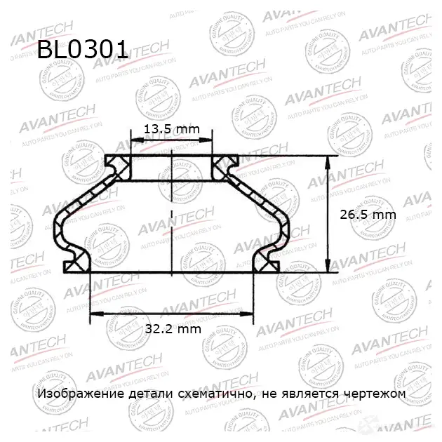 Пыльники деталей подвески (кратность 10 шт.) AVANTECH 1439706401 06R FV BL0301
