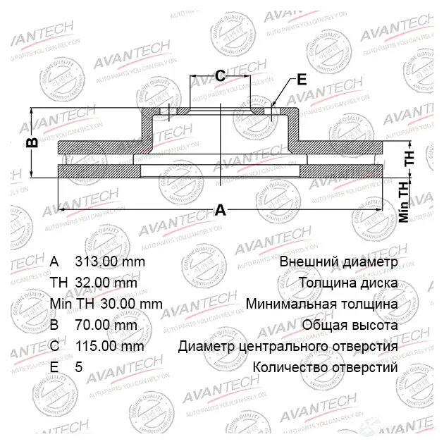 Комплект тормозных дисков (2шт. В одной упаковке) AVANTECH BR0110 1420567400 CHD6JQ D