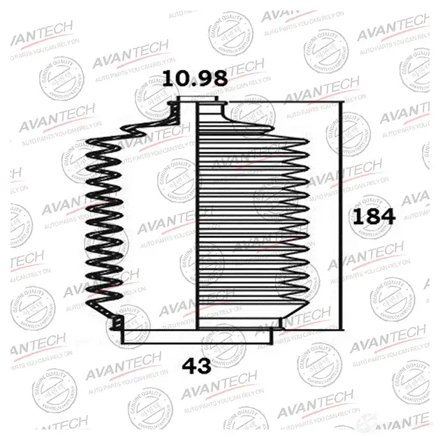 Пыльник рулевой системы AVANTECH 1439707534 XMEA 9 BS0501 изображение 0