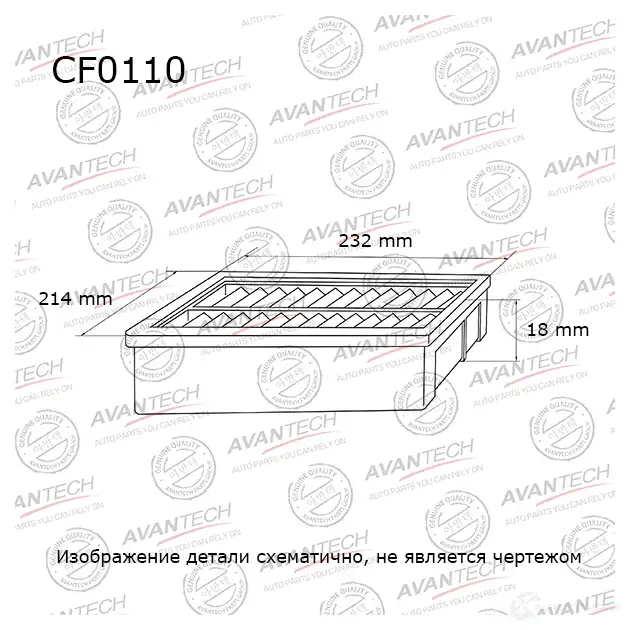 Фильтр салонный AVANTECH 1KMG STX 1420571635 CF0110