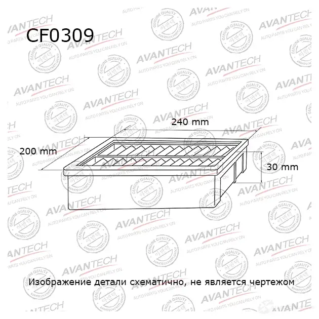 Фильтр салонный AVANTECH 1439705052 JW JZV CF0309