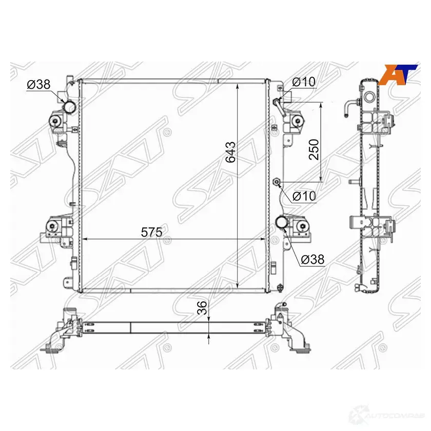 Радиатор TOYOTA LAND CRUISER PRADO 150 1KD/1GD 09- SAT IQ VM2VF TY0009-150-3.0D 1422823969