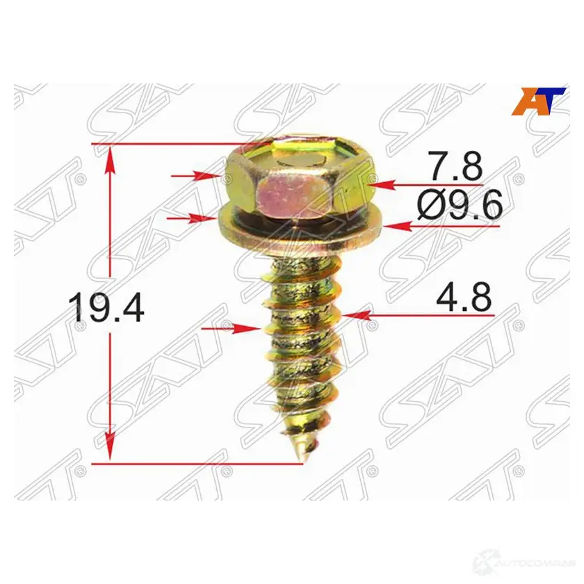 Саморез с шайбой BMW (1 шт.) SAT 1440512265 ST-M12658 M ZUBY изображение 0