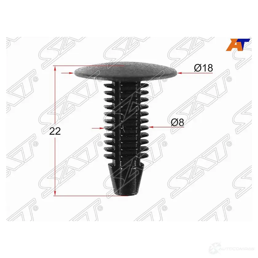 Клипса крепежная FORD/GM (1 шт.) SAT ST-M10733 Z VLIJ 1440515750