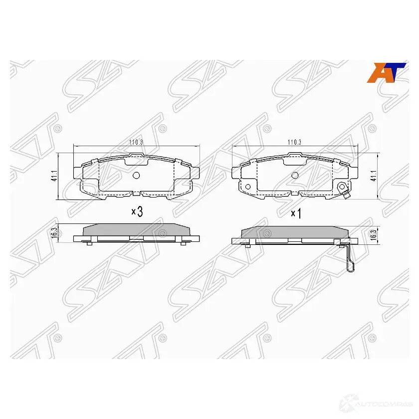 Колодки тормозные зад MAZDA MPV 03- SAT 1440528380 F8 XTZ09 ST-LEY4-26-43ZA
