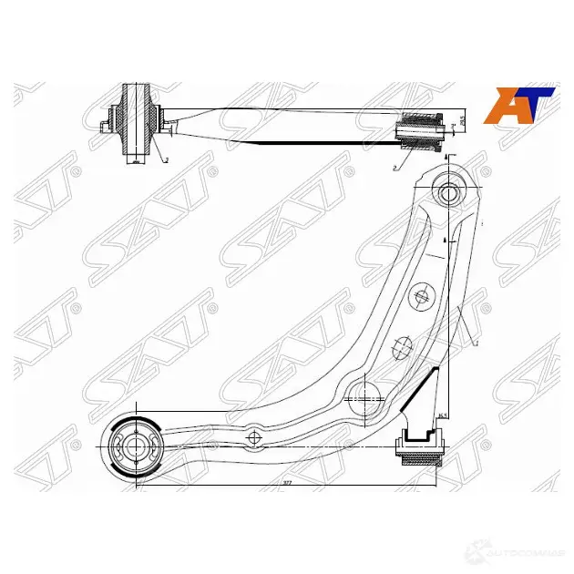 Рычаг передний MAZDA MPV 99- LH SAT ST-LC62-34-350C 1422809576 ITCCG N изображение 0