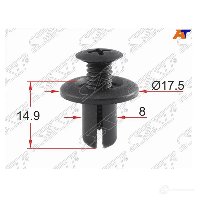 Клипса крепежная HYUNDAI/KIA/MAZDA/FORD (1 шт.) SAT ST-KR-313 1440513659 D7E 01