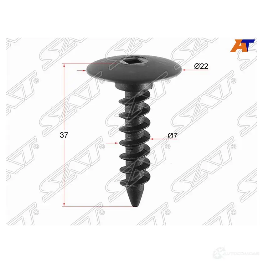 Клипса защиты бампера FORD/CHRYSLER (1 шт.) SAT ST-KE-366 1440513801 3OMA I7