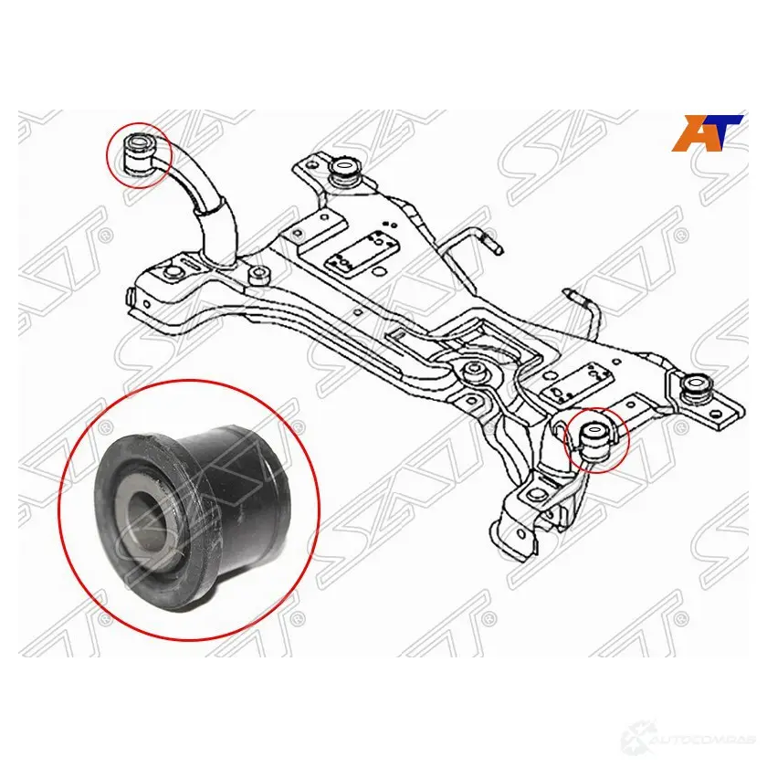 Сайлентблок передней балки MAZDA 3/AXELA 09-13/FORD FOCUS II 04-11/C-MAX 03-07 SAT ST-BP4K-34-800K 1422801799 M EN76 изображение 0