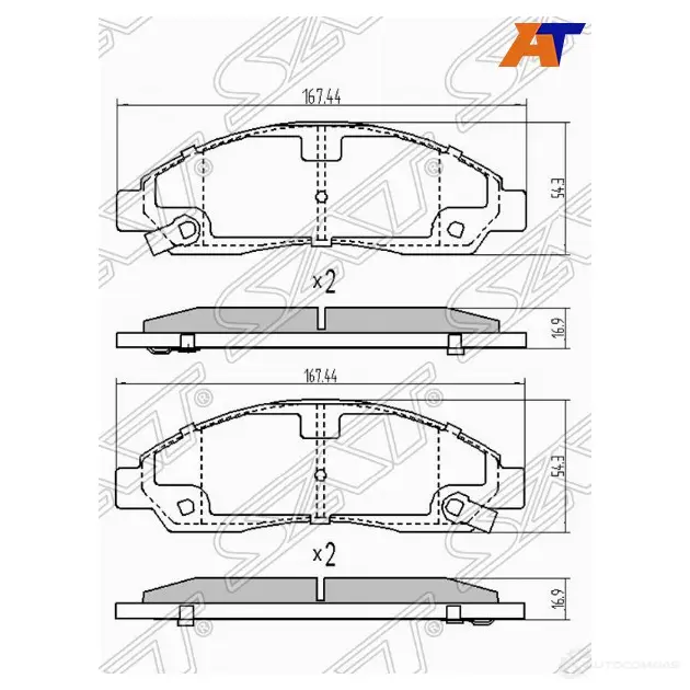 Колодки тормозные перед ISUZU D-MAX/ELF III NKR8#/NKQ8# SAT ST-8-98051-117-0 X 9WAS 1422807783 изображение 0