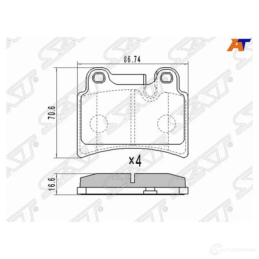 Колодки тормозные зад VW TOUAREG 02- SAT ST-7L6698451B 1422834087 ORGKAD C