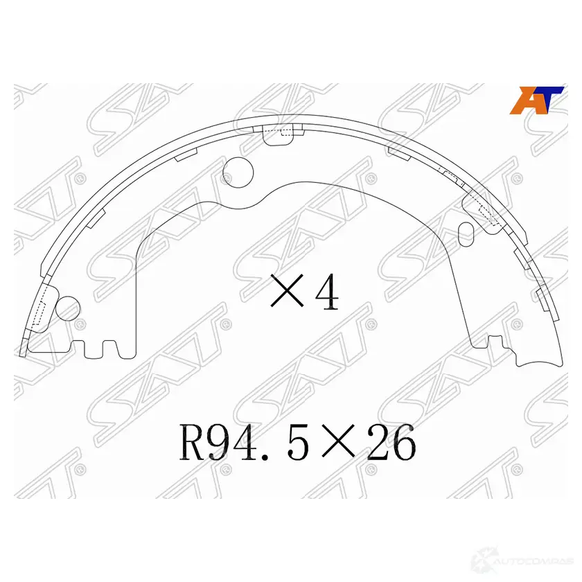 Колодки ручника KIA SPORTAGE 04-10/HYUNDAI SANTA FE 13- SAT A 77225T 1440522494 ST-58305-2WA00