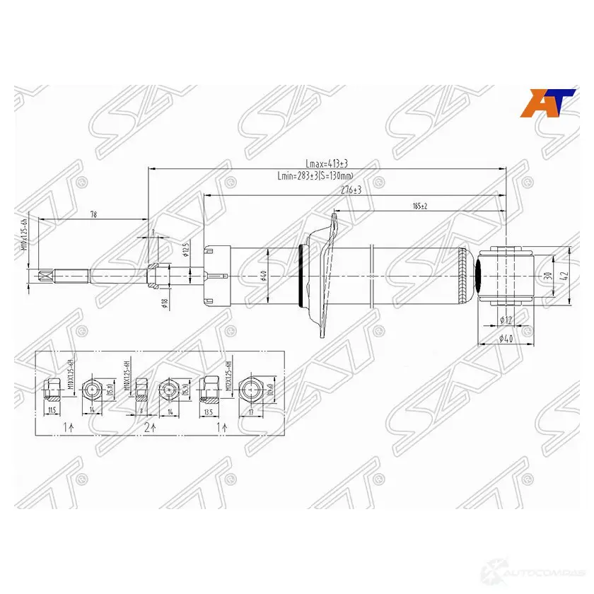 Стойка задняя NISSAN AVENIR/BLUEBIRD/SYLPHY/PRIMERA/PULSAR/PRESEA/SUNNY/OPEL AGILA 95-06 RH=LH SAT 1422815399 ST-56210-5M425 B4 EP3 изображение 0