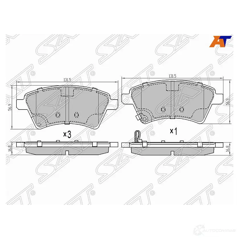 Колодки тормозные перед SUZUKI SX4 06- SAT 1422821458 ST-55810-79J00 0SPT3 F изображение 0