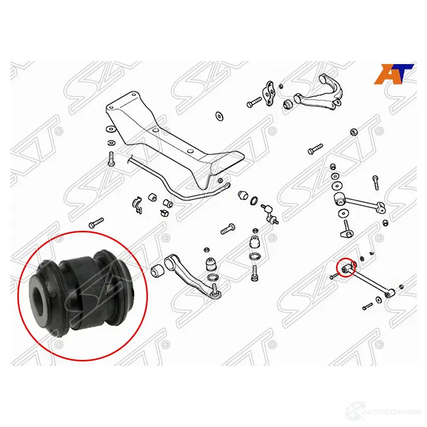 Сайлентблок задней поперечной тяги HYUNDAI SONATA (EF) 01-13/KIA OPTIMA/MAGENTIS 01-05 SAT 1440521442 JTBS 4 ST-55254-38000 изображение 0