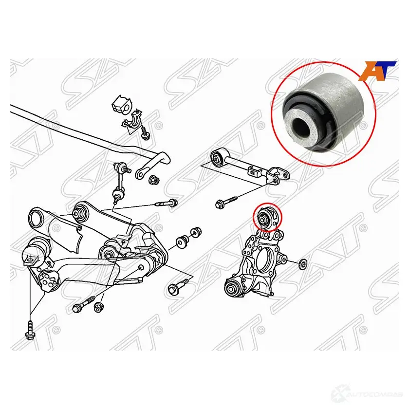 Сайлентблок задней тяги HONDA CR-V 07-09 SAT CD4 ML3 1422804093 ST-52395-SWA-A01 изображение 0