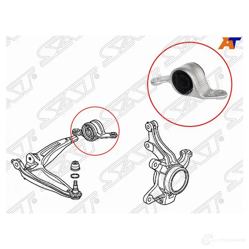 Сайлентблок переднего рычага задний HO CIVIC FK 06-12 LH SAT 378ZDE L ST-51396-SMG-E03 1422804945 изображение 0