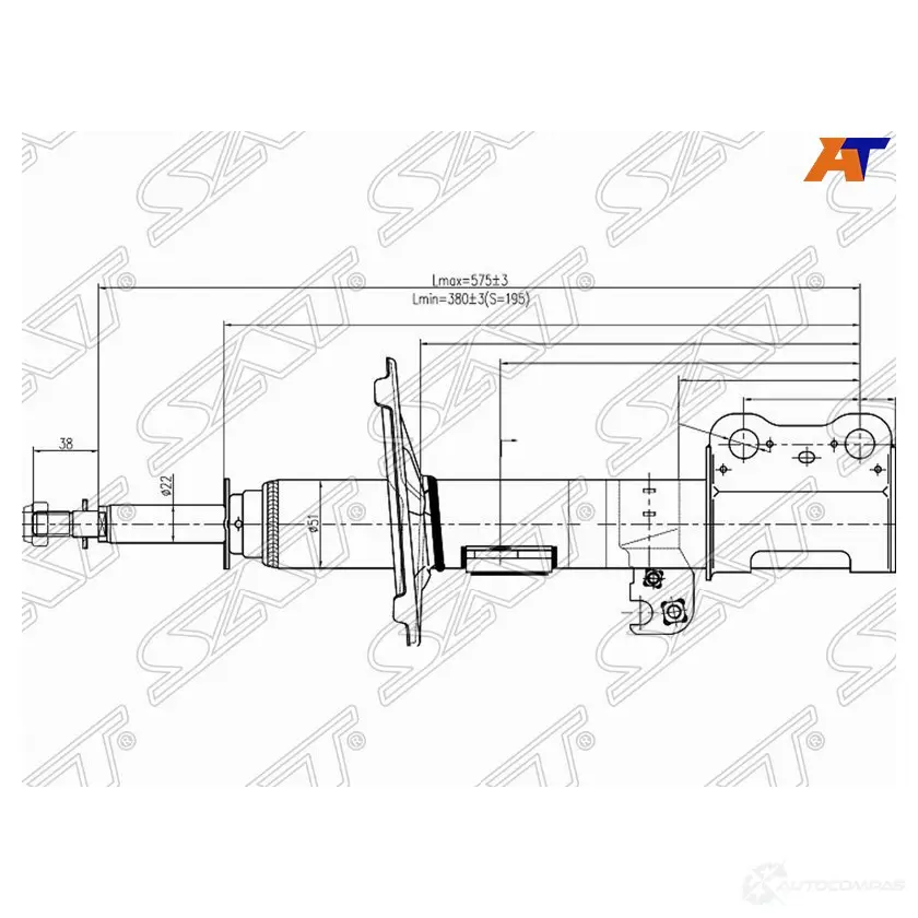 Стойка передняя TOYOTA IPSUM/PICNIC/AVENSIS VERSO 01-09 RH SAT XCX8T7 N ST-48510-49295 1422828339