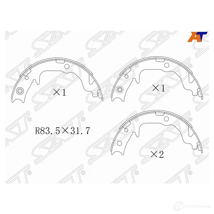 Колодки ручника MITSUBISHI ASX 10-/LANCER X 07- SAT 1440531383 M32 7Q8S ST-4800A022 изображение 0