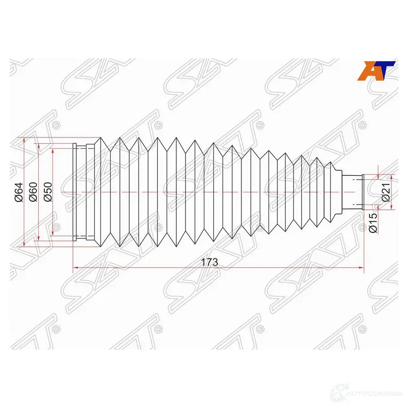 Пыльник рулевой рейки TOYOTA ALLION/PREMIO/ISIS 07-/IPSUM/NOAH/VOXY 01- LH=RH SAT 1422823390 ST-45535-44010 E T3OIB1