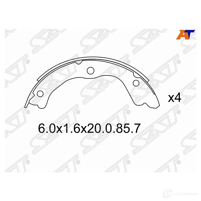 Колодки тормозные задние NISSAN X-TRAIL T30/PRIMERA P12 SAT 1440533450 ST-44060-8H325 H 4QK3 изображение 0