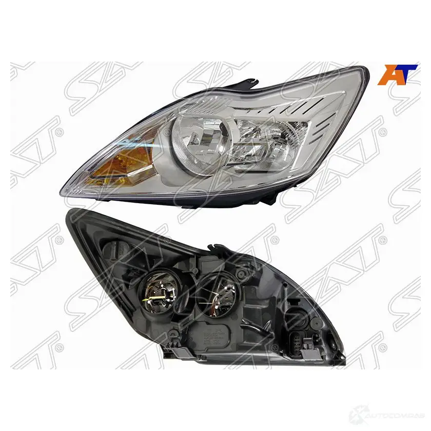 Фара FORD FOCUS II 08-11 LH хром с электрокорректором SAT 1422801271 HK WQ4 ST-431-1181LMLDEM1