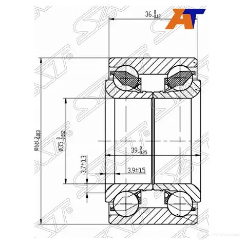 Подшипник перед ступицы NISSAN MARCH/MICRA/CUBE 90-02 SAT D49 V7W 1422817303 ST-40210-41B00