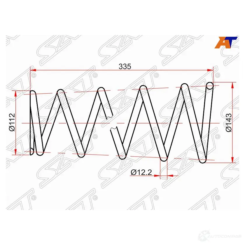 Комплект пружин 2шт задние TOYOTA CALDINA 97- 4WD SAT 8YSC VP ST-21012 1422827767