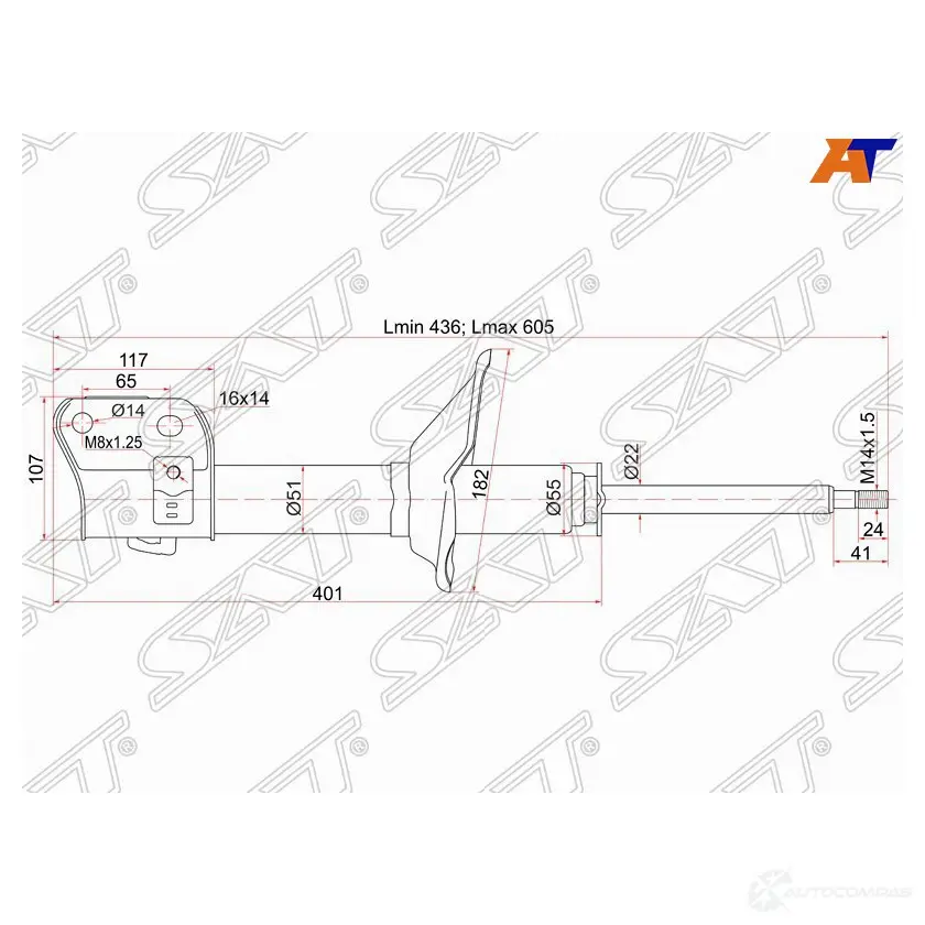 Стойка передняя SUBARU FORESTER 97-02 RH SAT ST-20310-FC040 1422820348 1NOWU 9 изображение 0
