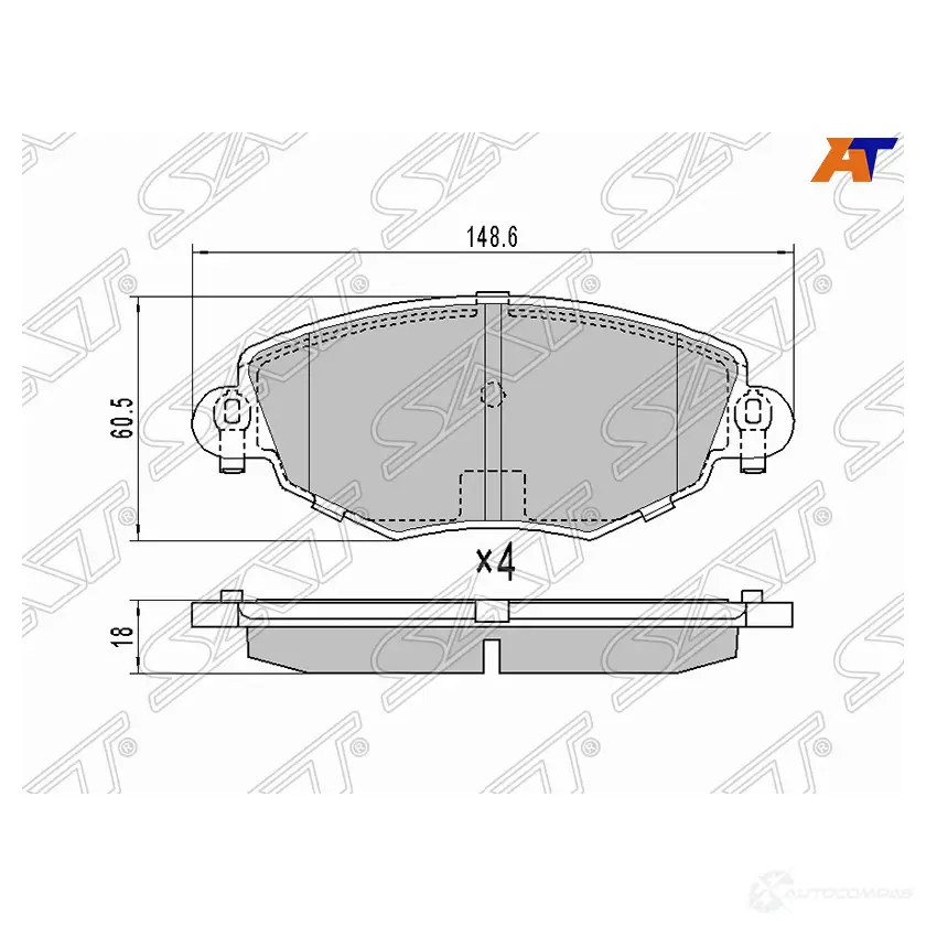 Колодки тормозные перед FORD TRANSIT 02-06/MONDEO 00-07 SAT 1440516276 35AX3 CP ST-1522062 изображение 0