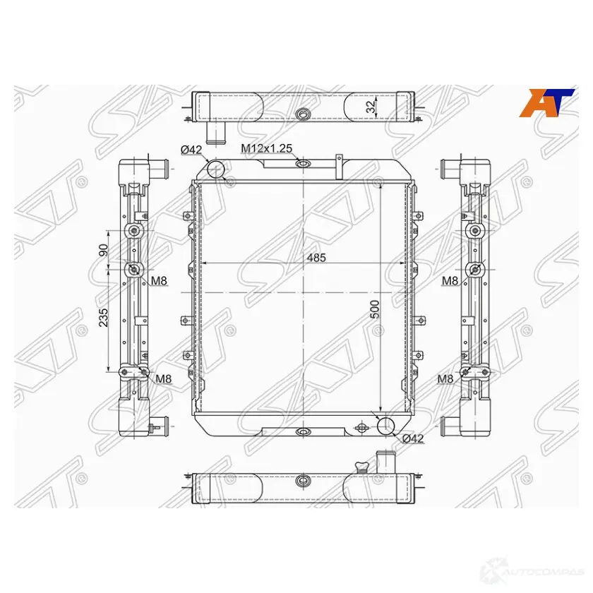 Радиатор MAZDA TITAN 95- SL/TF без горловины SAT JQUN TJ MZ0086 1422810751 изображение 0