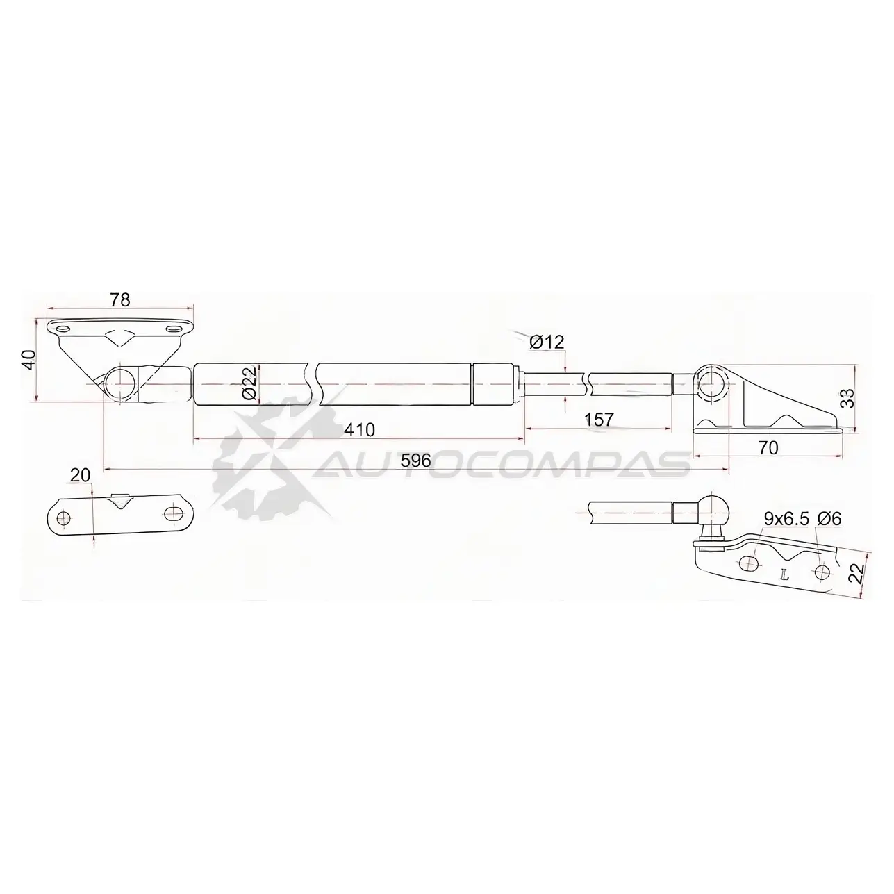 Амортизатор задней двери Toyota IPSUM 96-01 слева SAT 1422831702 HKC NMY ST6896044010 изображение 0