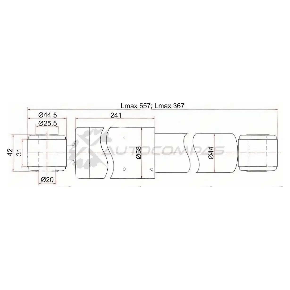 Амортизатор задний KIA BONGO III/HYUNDAI PORTER 4WD 04- слева=справа SAT R9 PXY 1422805418 ST553004E400