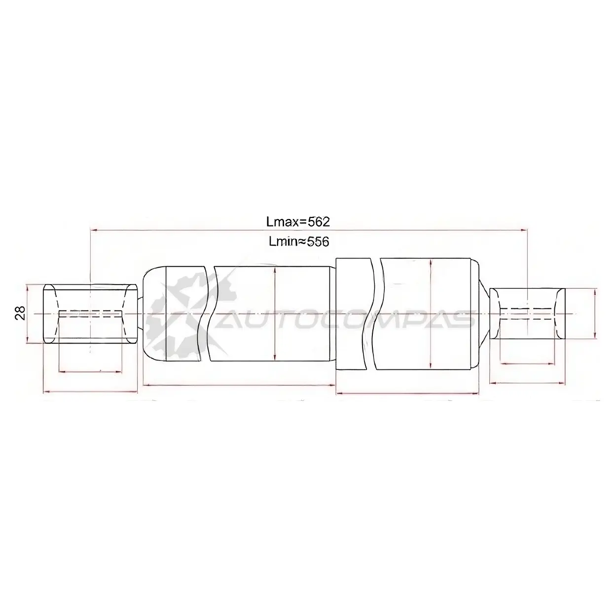 Амортизатор задний Toyota HIACE/REGIUSACE 89- слева=справа SAT N 0F5E 1422828252 ST4853180738 изображение 0