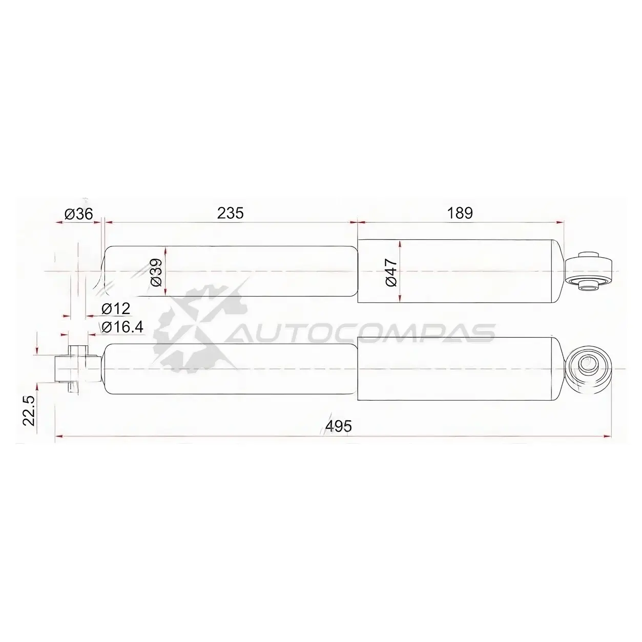 Амортизатор задний Toyota LITE/TOWNACE(грузопассажирский) 2WD 96-01 слева=справа SAT ST4853128490 HM68 7A 1422828243 изображение 0