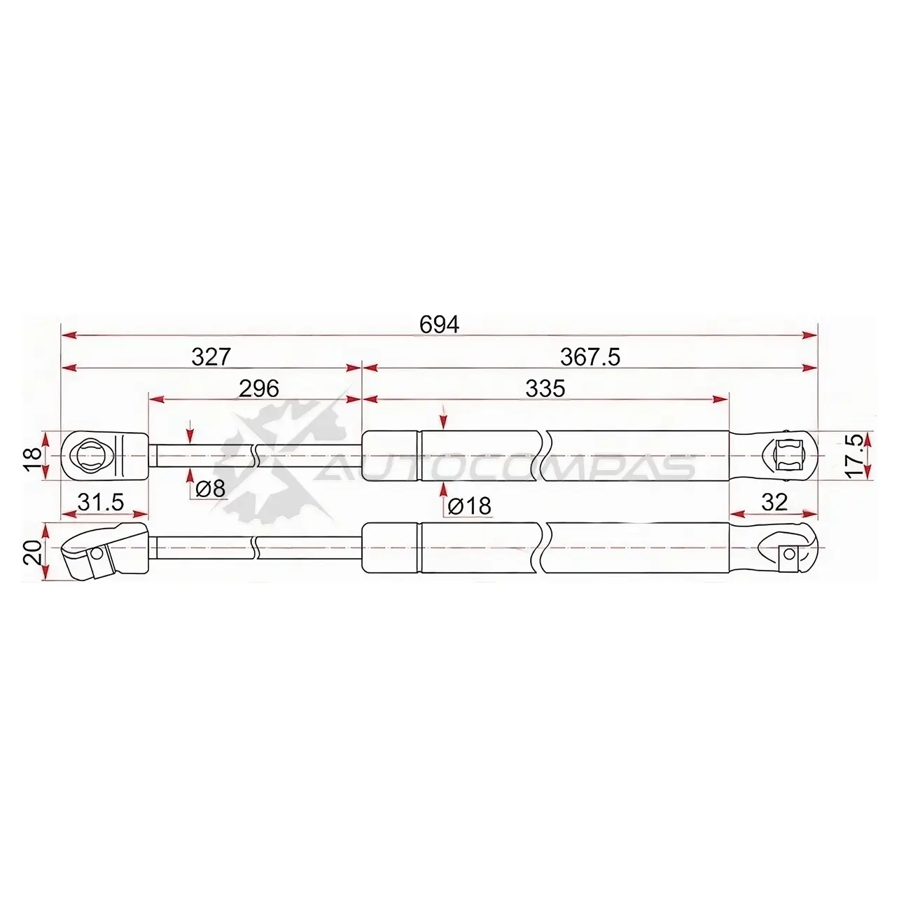 Амортизатор капота Toyota CAMRY ACV51/ASV50/AVV50/GSV50 11- слева=справа SAT B FP3S ST5345006100 1422826094 изображение 0