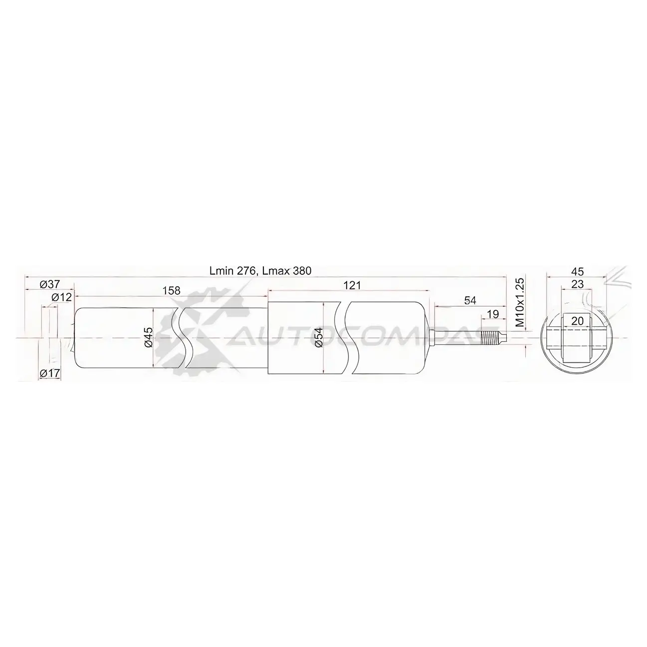 Амортизатор передний Isuzu ELF 150/250 NHR/NKR66E/71 96- слева=справа SAT ST8972535920 M8R3 MYR 1422807504 изображение 0