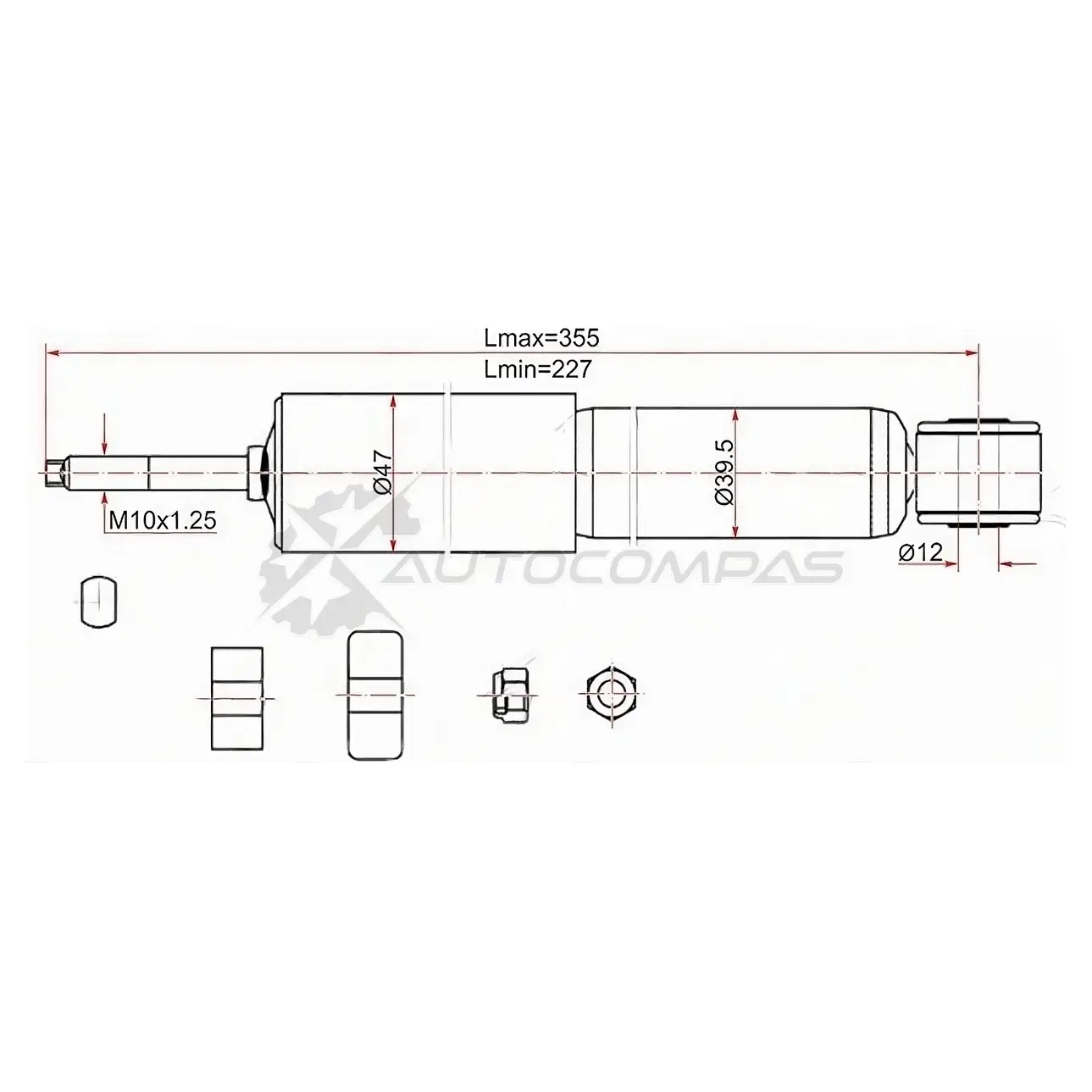 Амортизатор передний Toyota LITE/TOWNACE NOAH 86-96 слева=справа SAT 1422828245 ST4850029606 4 XO0YK изображение 0