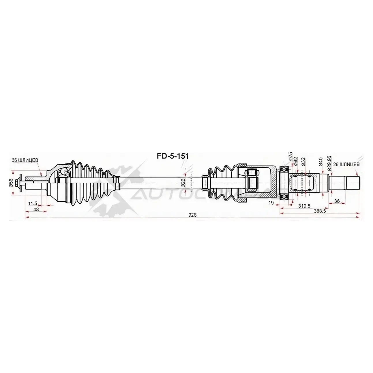 Приводной вал правый FORD C-MAX/FOCUS II 05-11 SAT FD5152 1440516550 DASN ZL изображение 0