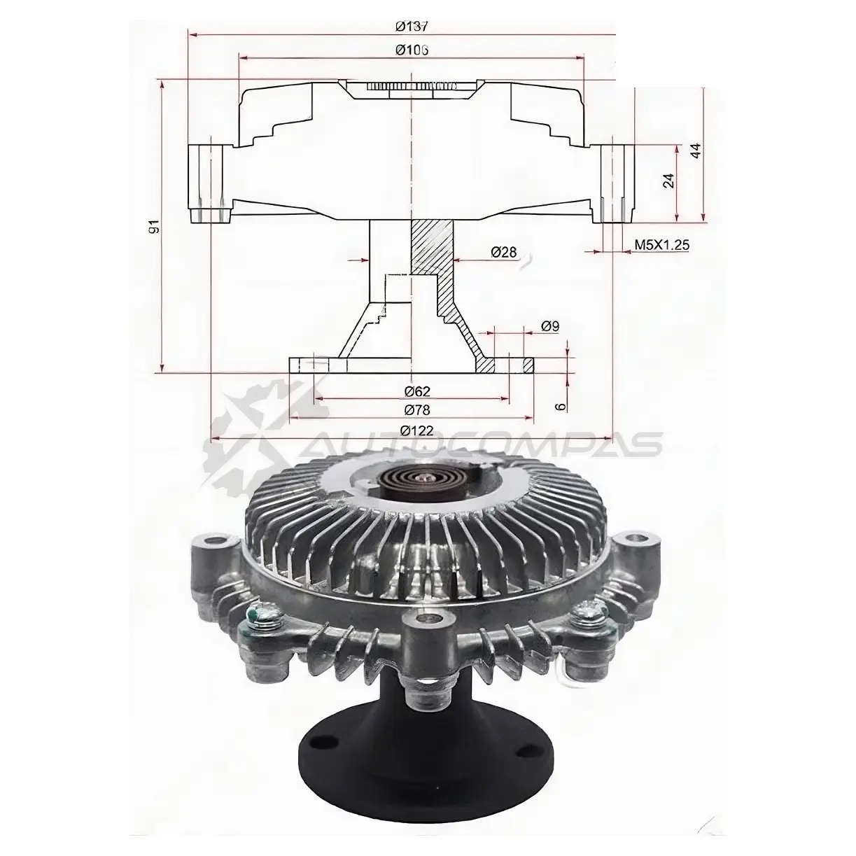 Вискомуфта Toyota HIACE/REGIUSACE 2-3L 89 SAT 2DED CE ST1621054180 1422822361 изображение 0