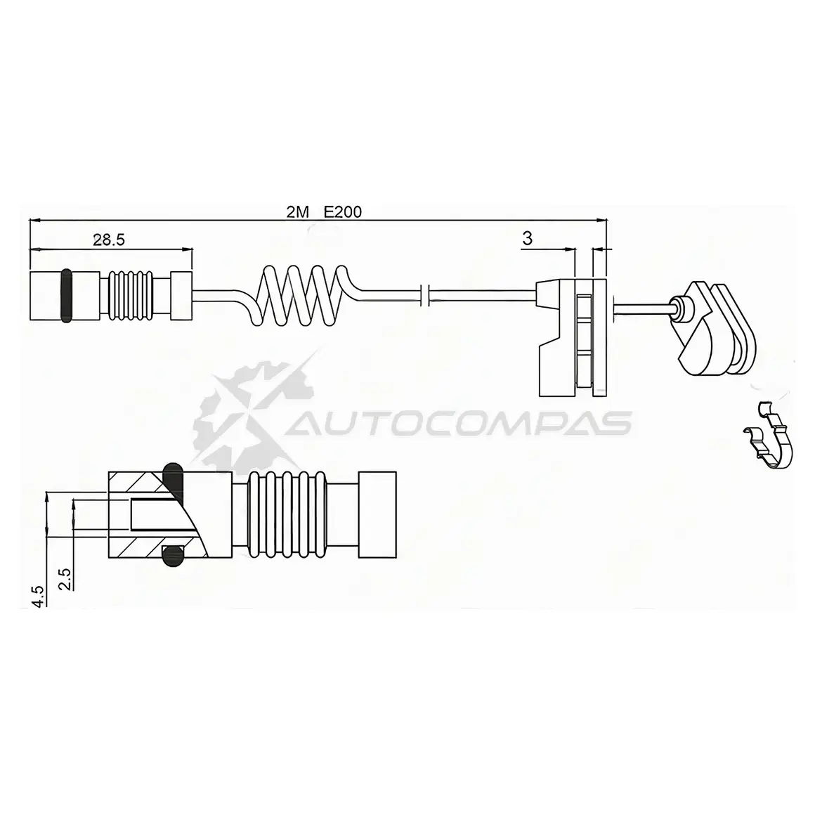 Датчик износа тормозных колодок передний задний MERCEDES SPRINTER 95-06/ VITO 96-03 SAT 1440986452 ST1420001 B GTEUBC