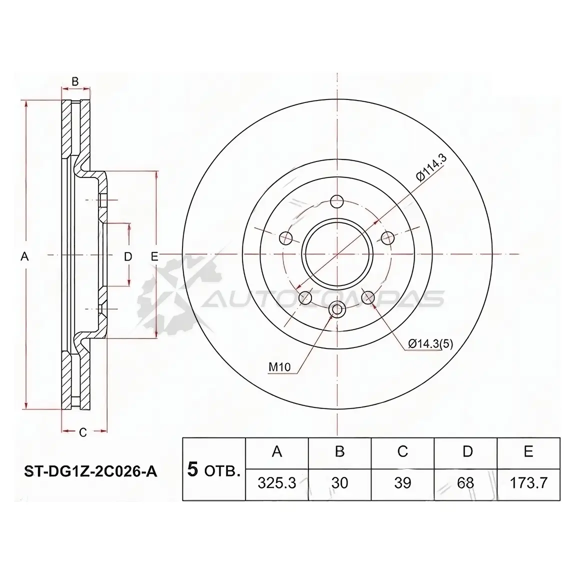 Тормозной диск задний FORD EXPLORER 11 SAT STDG1Z2C026A 1422801816 ZPY94D 0 изображение 0