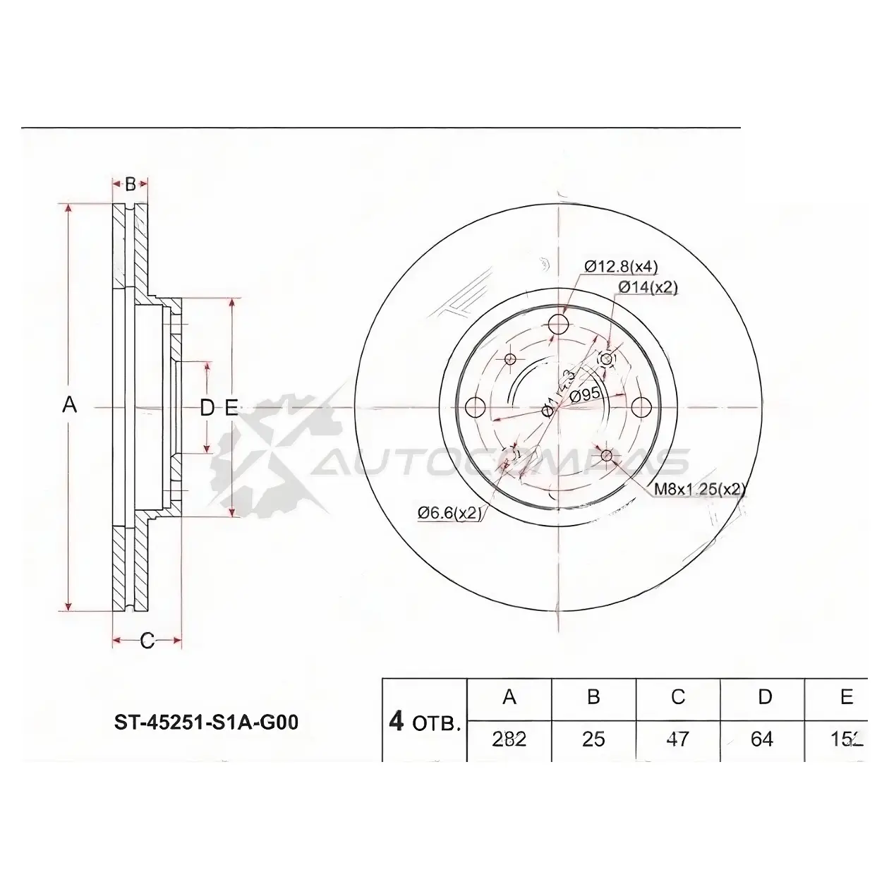 Тормозной диск передний HONDA ACCORD 97-02 SAT ST45251S1AG00 5KTPAI 2 1422803113
