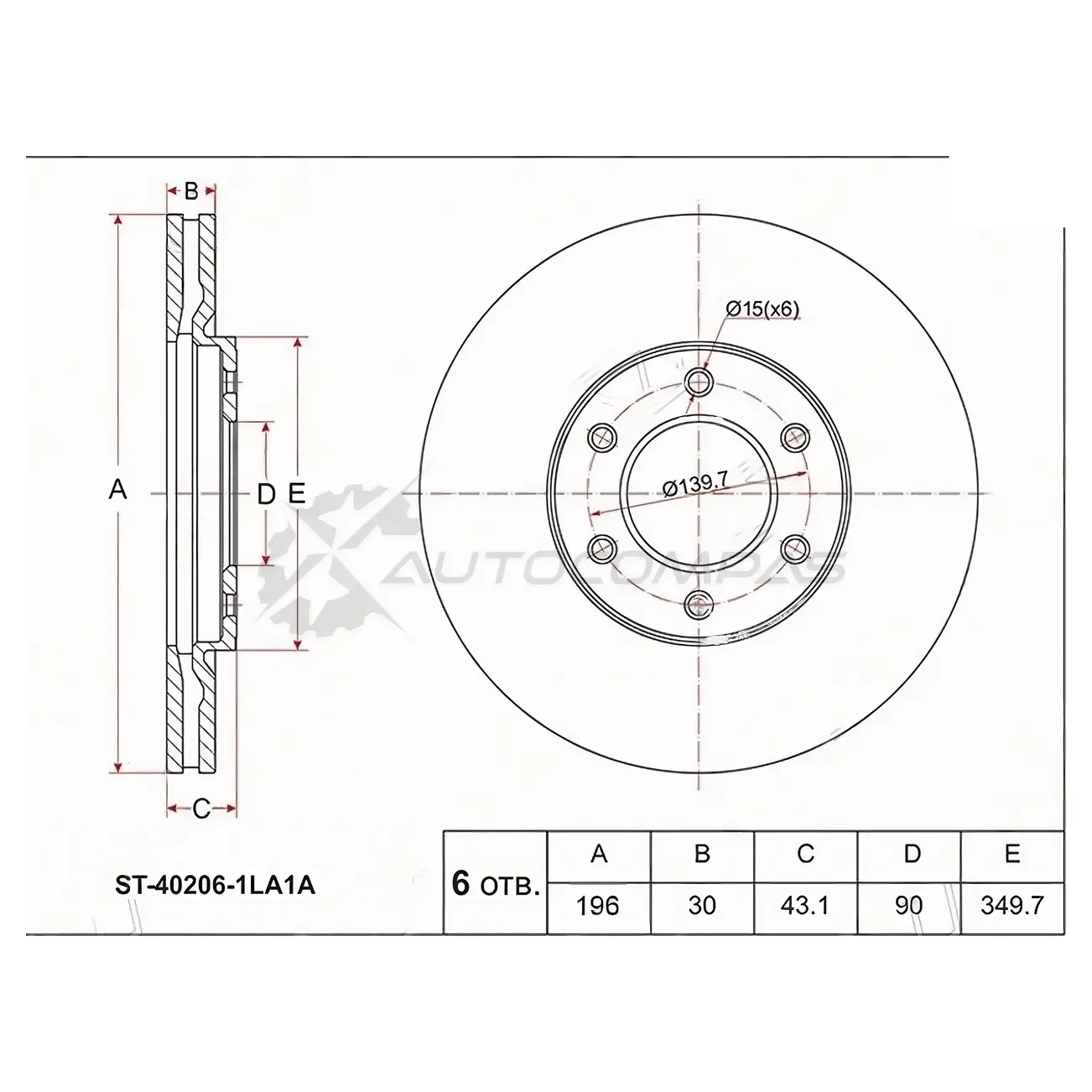 Тормозной диск передний INFINITI QX56 10 SAT 3YT IMU 1422816821 ST402061LA1A изображение 0