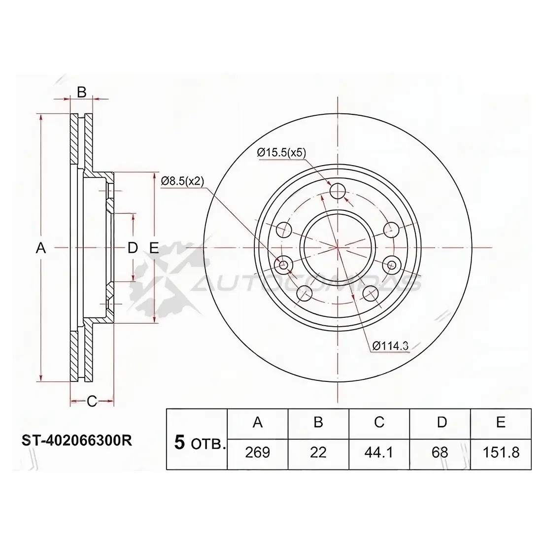 Тормозной диск передний RENAULT DUSTER 10-/KAPTUR 16 SAT ST402066300R SP 1CUZT 1422818530 изображение 0