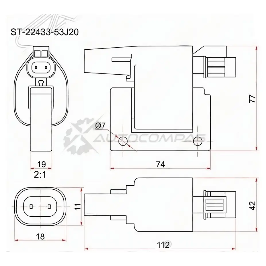 Катушка зажигания NISSAN ALMERA TINO V10/SUNNY B15 SR20/GA14/CA16 SAT 7B0I65 4 1422818217 ST2243353J20