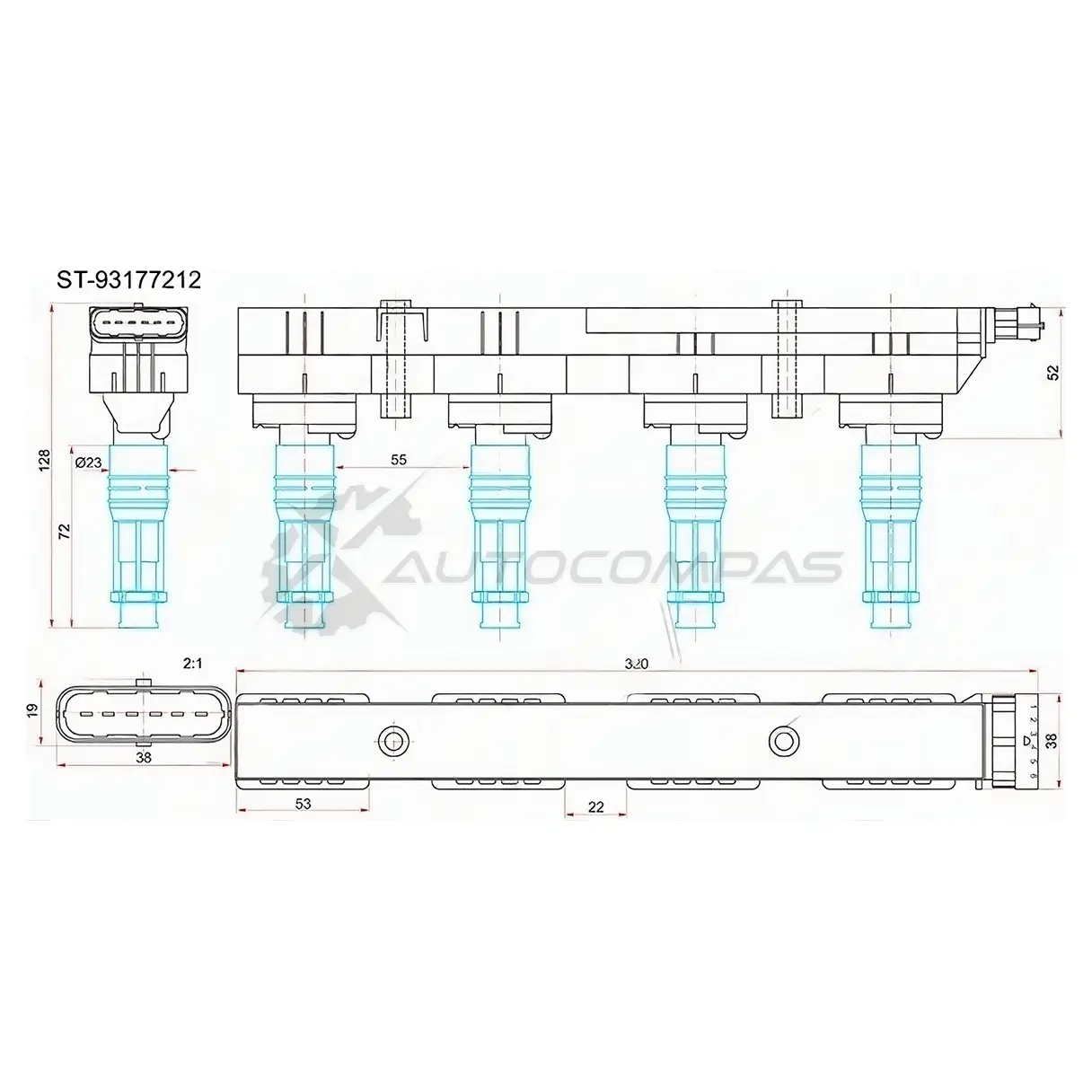 Катушка зажигания OPEL ASTRA A/H/G 04-09/SUZUKI WAGON R 04-08/RENAULT SANDERO 09- Z12 (модуль) SAT QFOQU MA ST93177212 1422802364