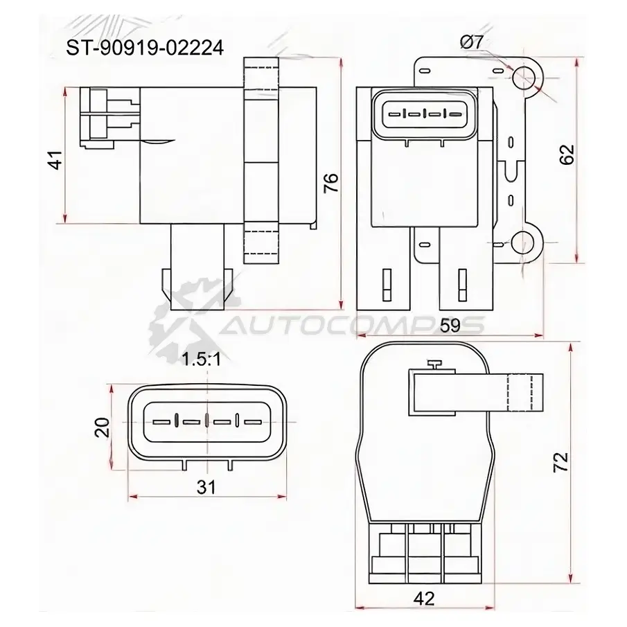 Катушка зажигания Toyota VISTA/ARDEO ZZV50 1ZZ-FE 98-00 (4) SAT ST9091902224 J IIZCVX 1422825006