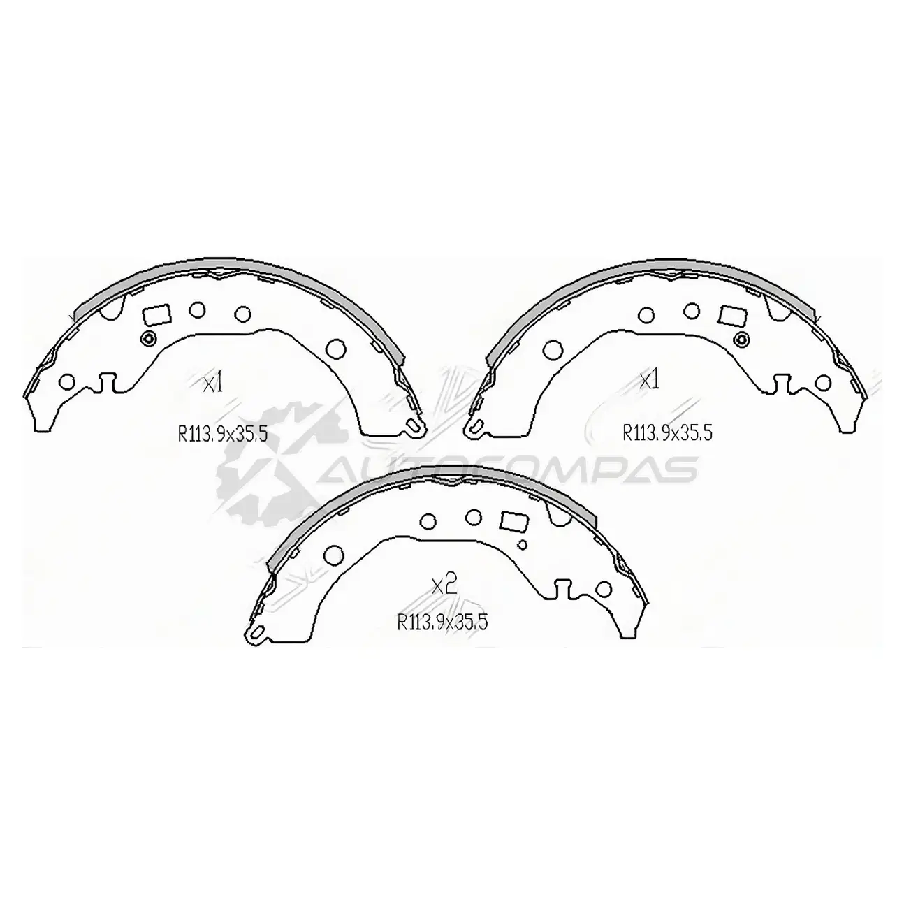 Тормозные колодки барабанные задние Toyota IST/PREMIO/RACTIS/FIELDER 07 SAT 1422830589 2WL MO10 ST0449552120